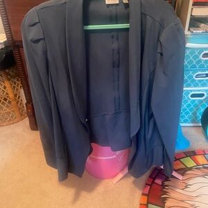 LOGO by Lori Goldstein Women's Blue Blazer